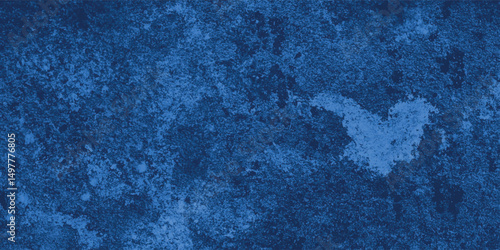 Contemporary artwork in rough blue textures with expressive abstraction and central focus

