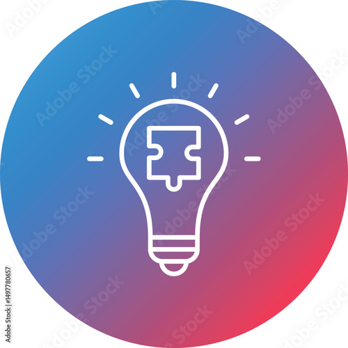 Solution Line Gradient Circle Background Icon