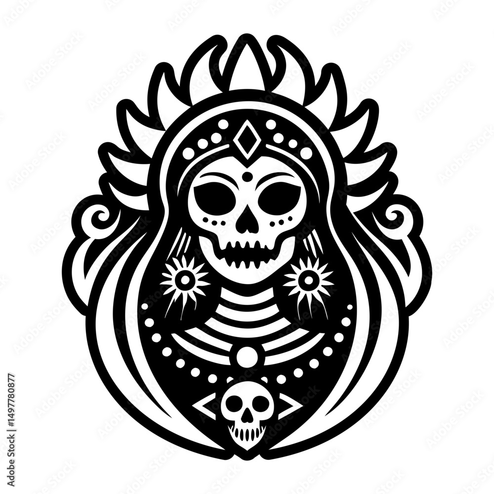 Obraz premium Mexican spirit icon in solid style