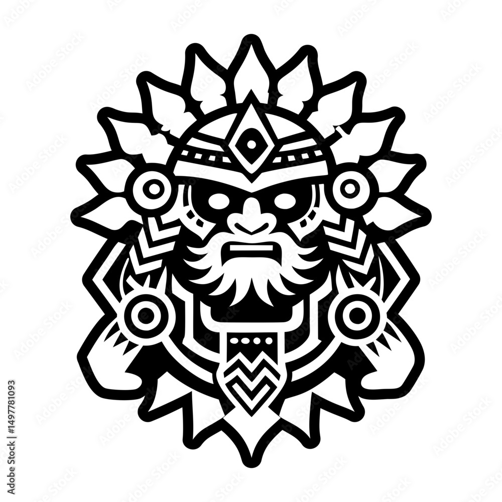 Fototapeta A solid style icon of itztlacoliuhqui