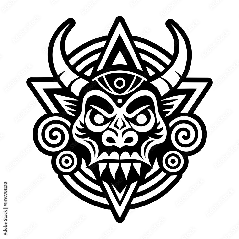 Naklejka premium Evil spirit icon in solid style