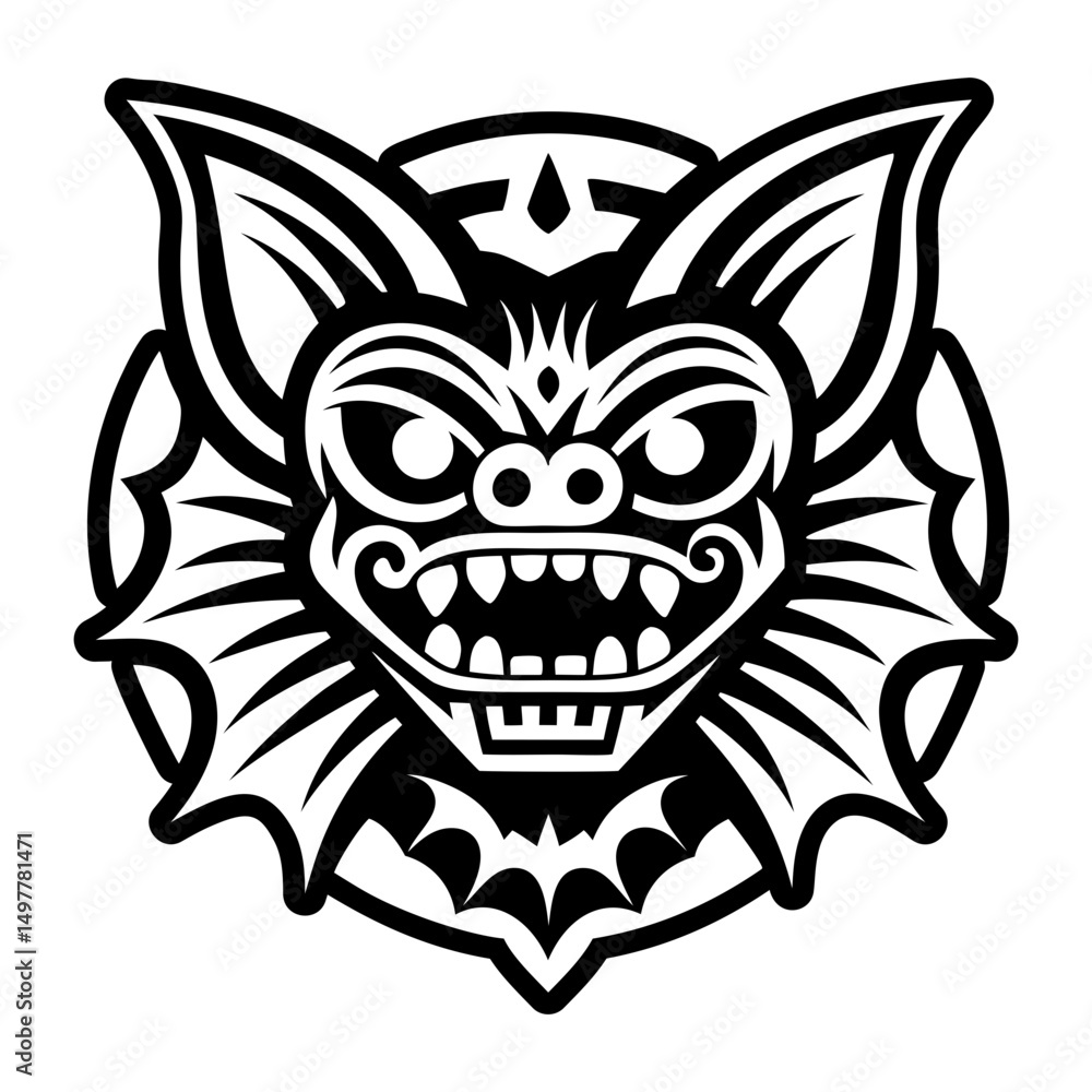 Fototapeta premium Demon bat icon in solid style