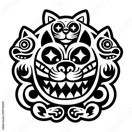 A solid style icon of tezcatlipocas