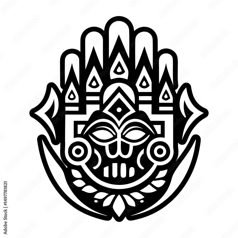 Obraz premium Divine hand icon in solid style