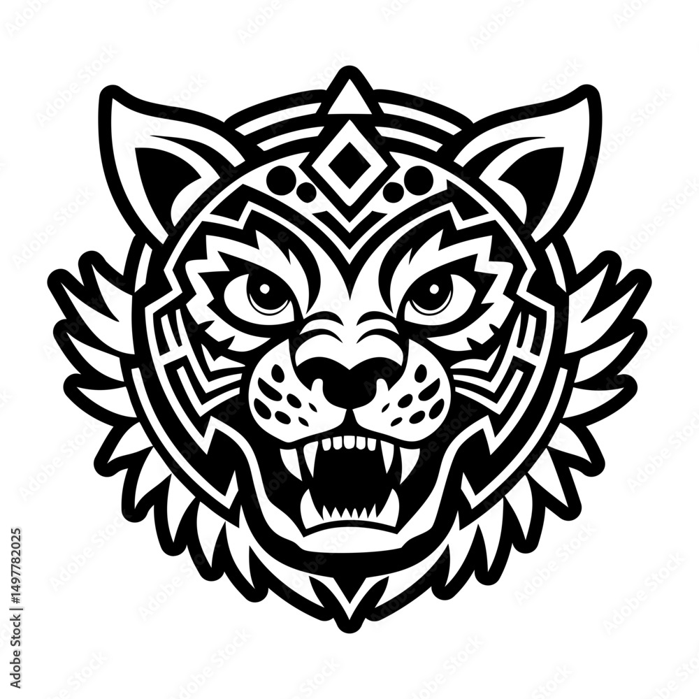 Fototapeta premium Warrior animal icon in solid style