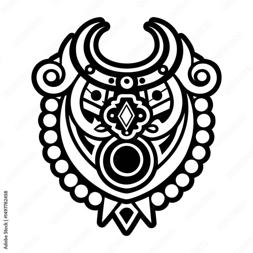 Naklejka premium A solid style icon of nacklace