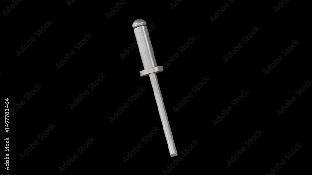 Rotating Rivet Blind Rivet Rotating on a Transparent Background. Seamless Loop. 4K ...