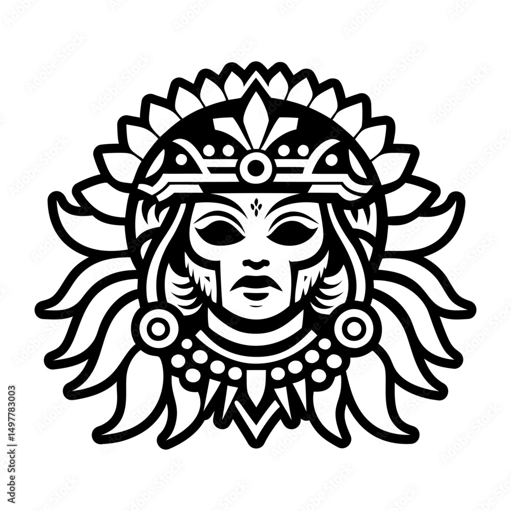Obraz premium Female deity icon in filled style