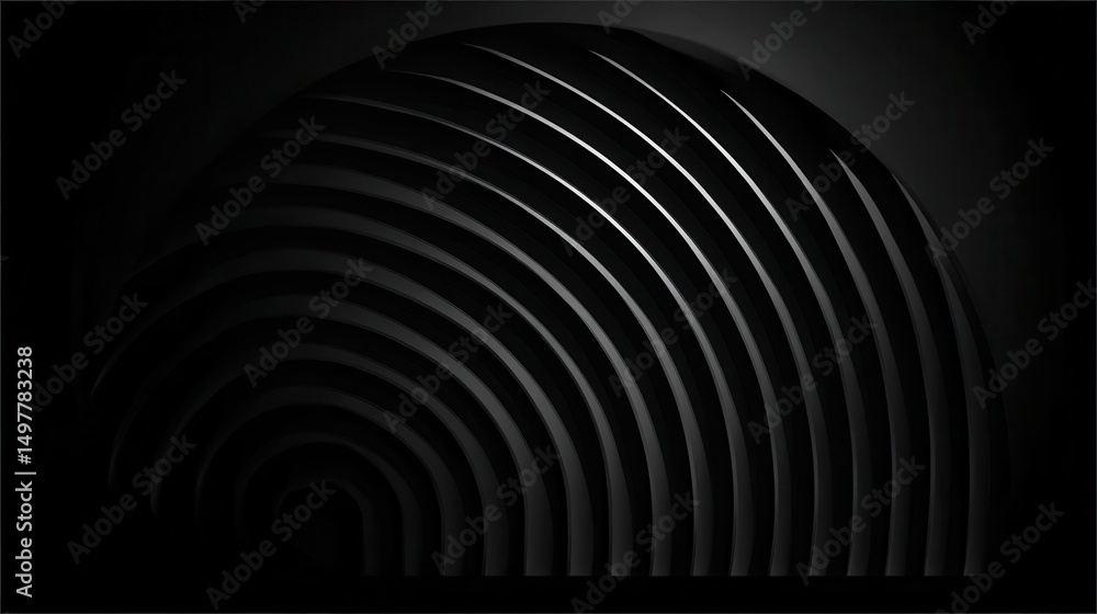 Obraz premium Dark, concentric, arched design.