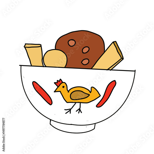 meatballs on white background. Cartoon Style Illustration