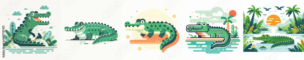 Obraz premium Vector of a crocodile