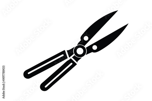 Black silhouette of garden shears pruning tool