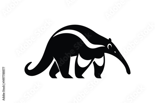 simple and unobtrusive Anteater vector silhouette illustration isolated in white background
