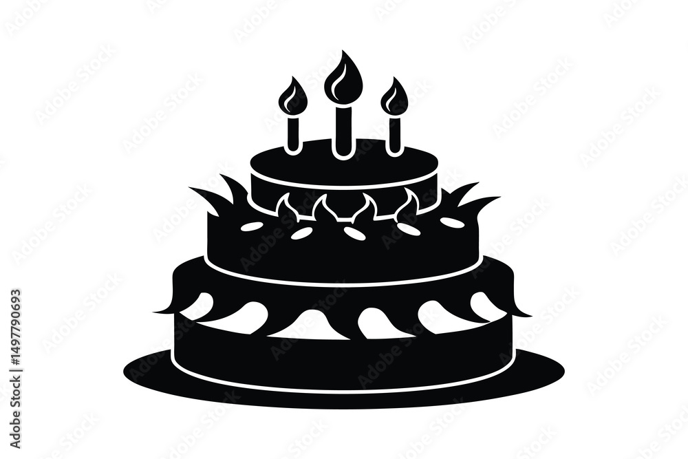 vector illustration of a birthday cake on white background vector illustration of a birthday cake on white background
