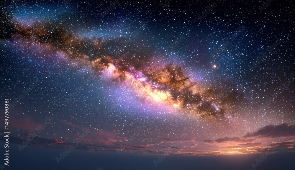 Fototapeta premium Stunning view of the Milky Way galaxy spanning the night sky.