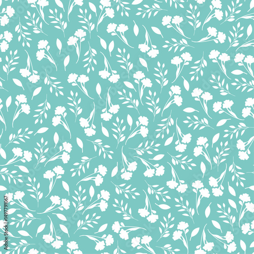 Vector illustration of a seamless blue floral pattern for Wedding, anniversary, birthday, parties and wrapping papers