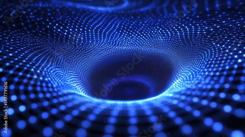 Abstract Blue Digital Vortex.