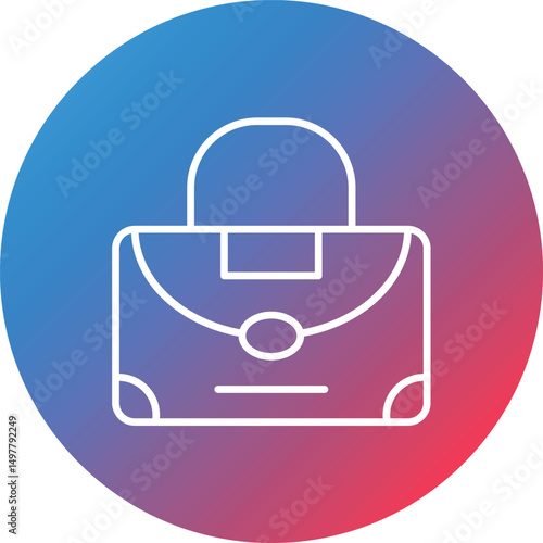 Clutch Bag Line Gradient Circle Background Icon