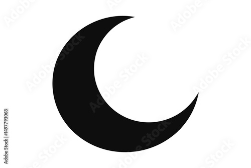 Cute Black Moon on white background