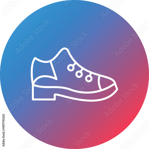 Casual Shoes Line Gradient Circle Background Icon