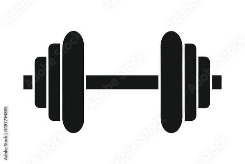DUMBBELL Icon Solid Style. Vector Icon Design Element for Web Page, Mobile App, UI, UX Design