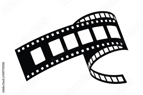 Film Strip from a film - line art vector illustration in white background