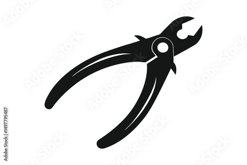 Pliers icon. Combination Pliers sign. Black pliers symbol. flat style. on white background
