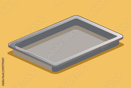 Empty Rectangular Baking Sheet or Tray for Cooking