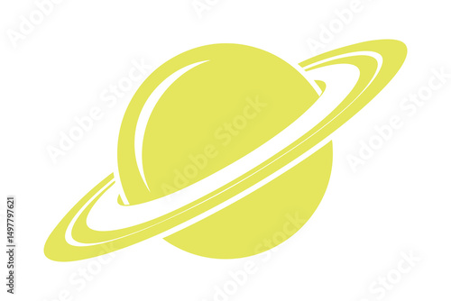 Generated with AI tools, planet saturn with planetary ring silhouette vector black and white