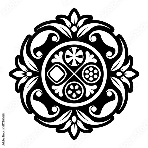 A glyph style icon of caprese tattoo