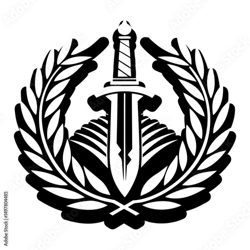 A solid style icon showing dagger tattoo