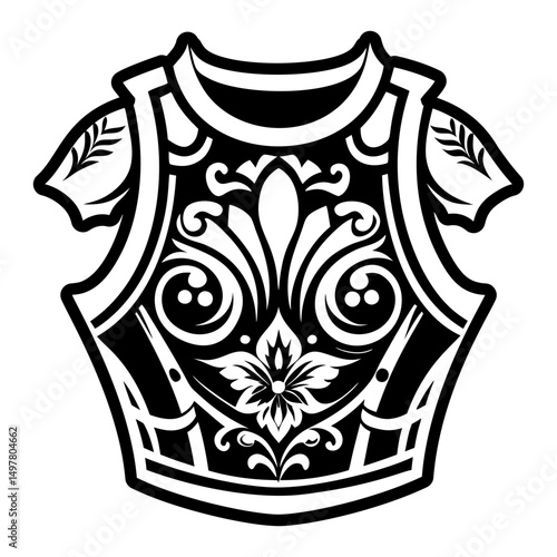 A filled style icon depicting armour
