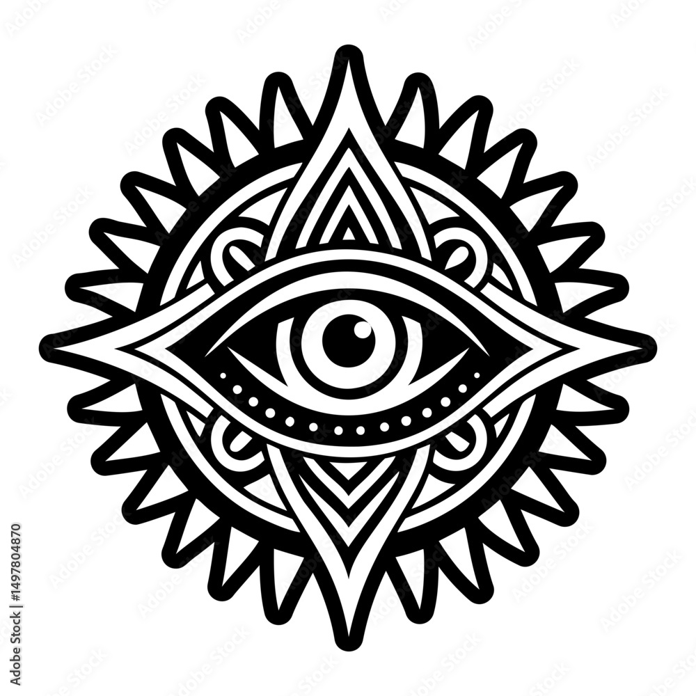 Fototapeta premium A solid style icon of evil eye tattoo