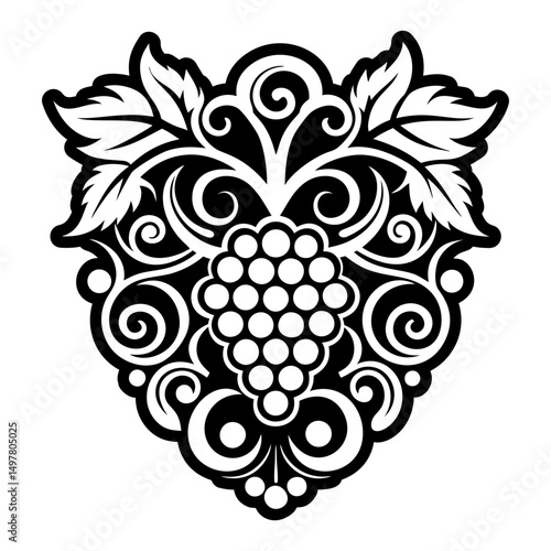 A filled style icon of vineyard tattoo
