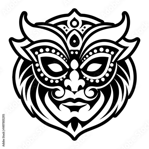 A solid style icon showing opera mask