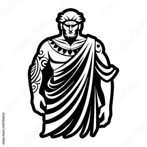 A solid style icon depicting toga costume
