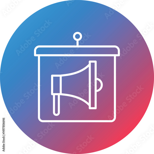 Marketing Line Gradient Circle Background Icon