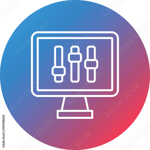Panels Line Gradient Circle Background Icon