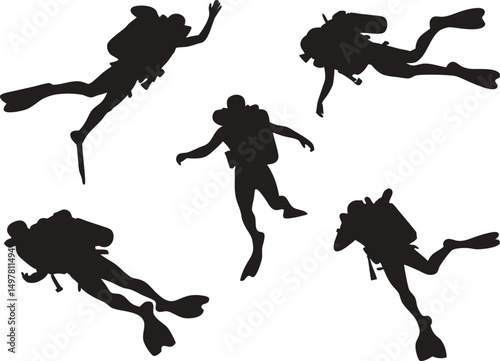 Scuba Diver Silhouettes