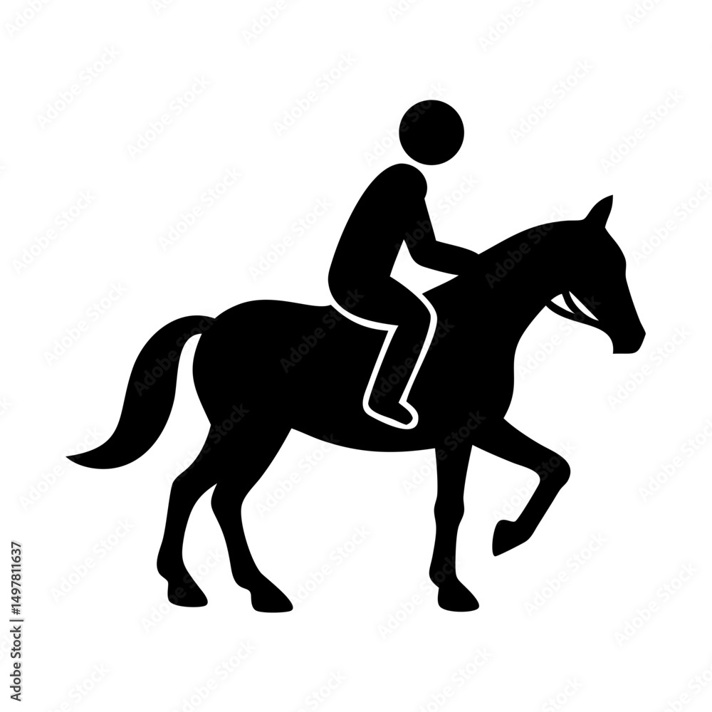 Vector silhouette icon of a person riding a vehicle, clean cutout design Vector silhouette icon of a person riding a vehicle, clean cutout design