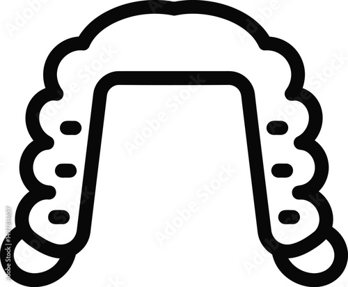 Symbol of Justice: A detailed depiction of a traditional barrister's wig, a powerful symbol of law, justice, and the legal profession, emphasizing fairness and due process.