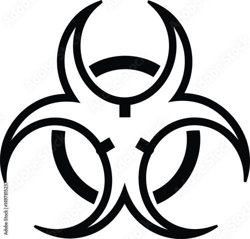Biohazard: A stark graphic representation of the biohazard symbol, a potent visual warning of potential biological dangers, designed to alert and inform viewers.