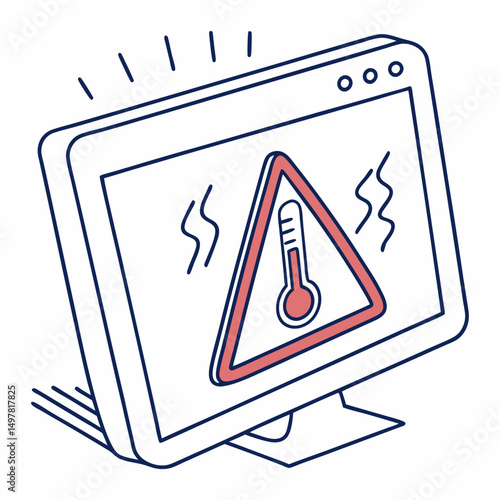 Computer overheating warning sign alert high temperature problem
