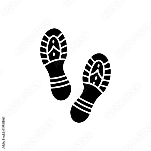 creative details Outline silhouette track footprints human shoes shoe sole funny feet footsteps paws people silhouette icon vector illustration