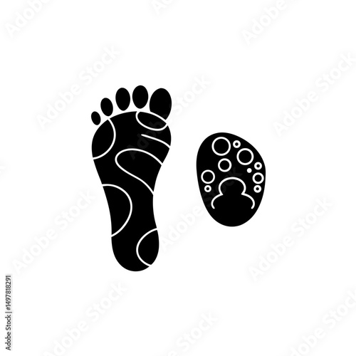 creative details Outline silhouette track footprints human shoes shoe sole funny feet footsteps paws people silhouette icon vector illustration