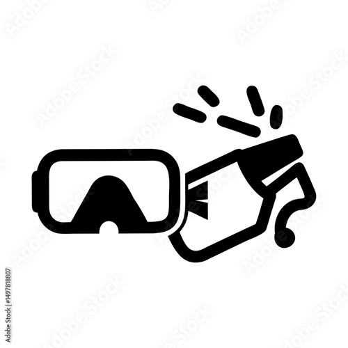 Vector silhouette of vr headset disassembly stages