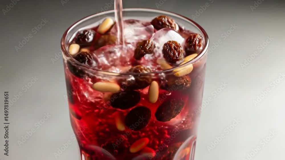 A refreshing and vibrant drink, this exquisite photo captures the process of a pour, presenting a captivating mix of texture, color and flavor that make the drink an indulgence. A refreshing and vibrant drink, this exquisite photo captures the process of a pour, presenting a captivating mix of texture, color and flavor that make the drink an indulgence.