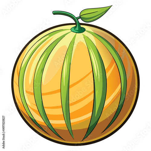Melon clipart on white background