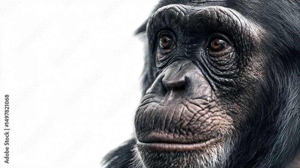 Naklejka premium Bonobo Isolated on White Background - Professional Photo for Creative Projects
