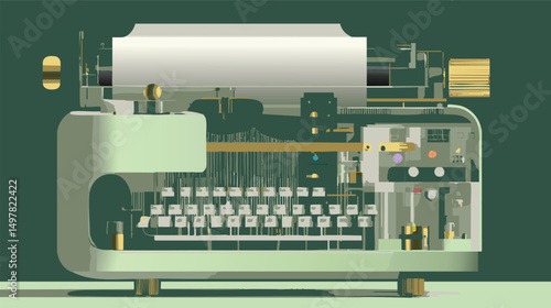 modern vector art of a retro typewriter